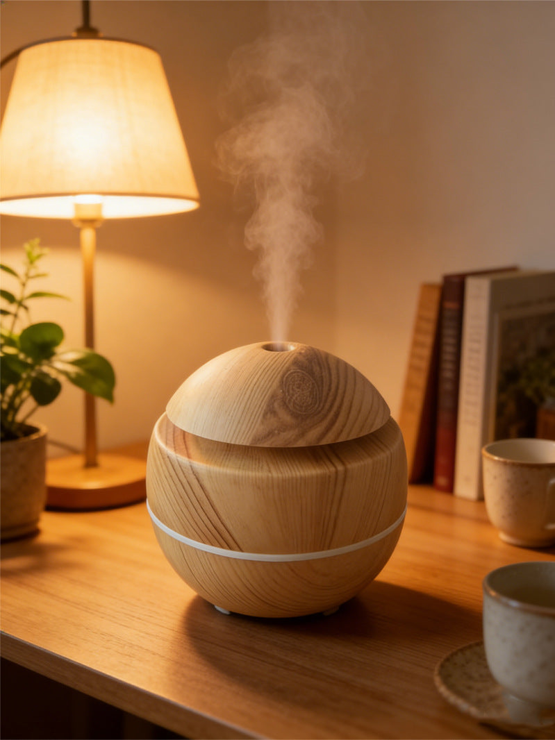 Foreign Trade Mushroom Head Humidifier USB Desktop Household Mini Wood Grain Aromatherapy Essential Oil Aromatherapy Machine Manufacturer Low Noise