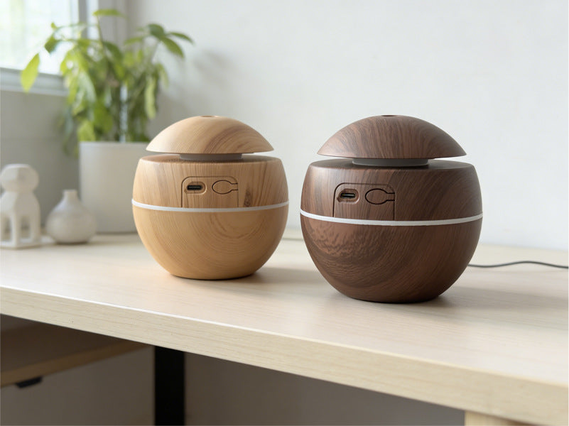 Foreign Trade Mushroom Head Humidifier USB Desktop Household Mini Wood Grain Aromatherapy Essential Oil Aromatherapy Machine Manufacturer Low Noise