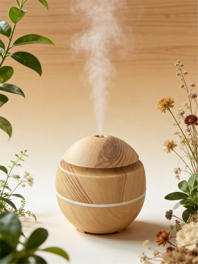 Foreign Trade Mushroom Head Humidifier USB Desktop Household Mini Wood Grain Aromatherapy Essential Oil Aromatherapy Machine Manufacturer Low Noise