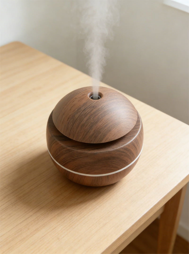 Foreign Trade Mushroom Head Humidifier USB Desktop Household Mini Wood Grain Aromatherapy Essential Oil Aromatherapy Machine Manufacturer Low Noise