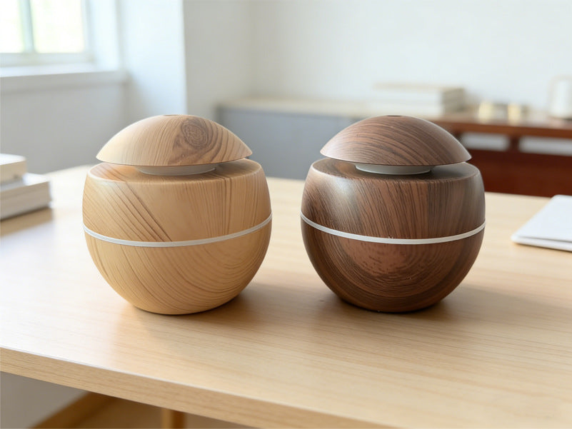 Foreign Trade Mushroom Head Humidifier USB Desktop Household Mini Wood Grain Aromatherapy Essential Oil Aromatherapy Machine Manufacturer Low Noise