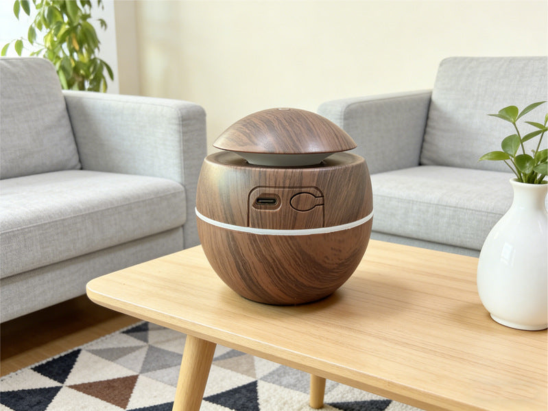 Foreign Trade Mushroom Head Humidifier USB Desktop Household Mini Wood Grain Aromatherapy Essential Oil Aromatherapy Machine Manufacturer Low Noise