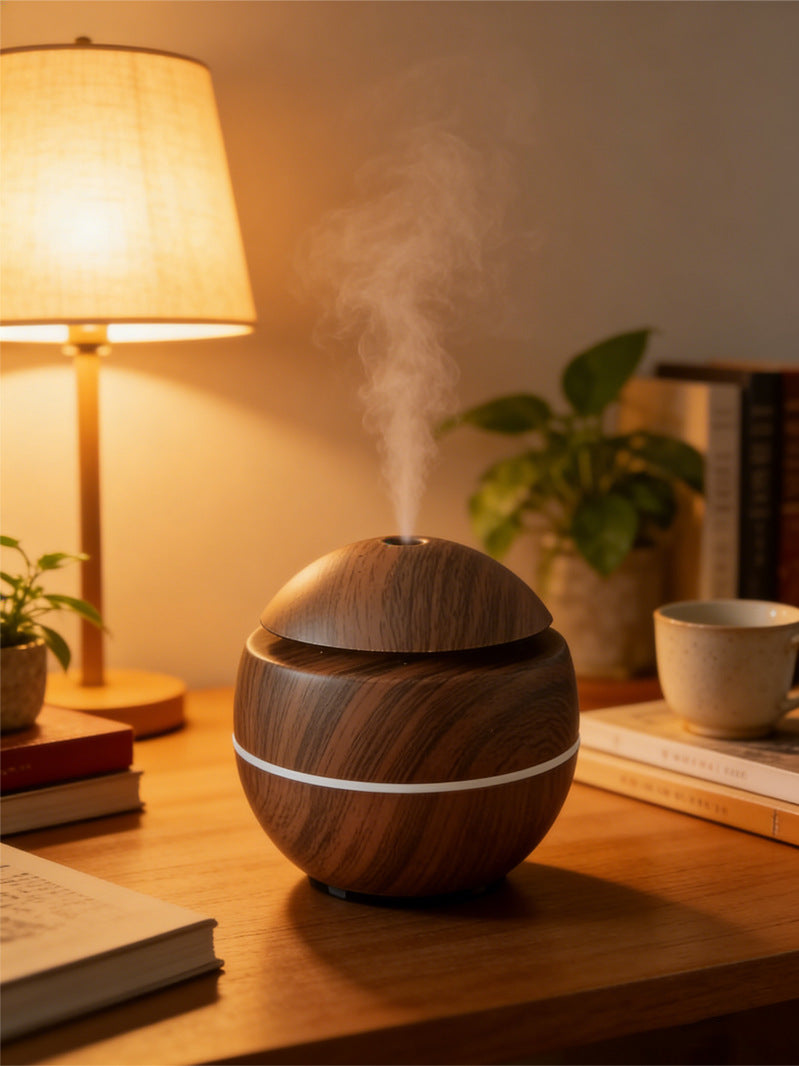 Foreign Trade Mushroom Head Humidifier USB Desktop Household Mini Wood Grain Aromatherapy Essential Oil Aromatherapy Machine Manufacturer Low Noise