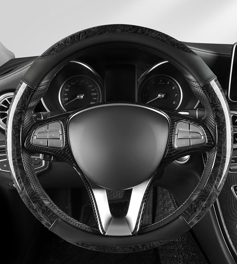 Amazon Car Steering Wheel Cover with Crescent Pattern Peach Wood Spring, Summer, Autumn and Winter Universal Taobao Douyin and Other Manufacturers Dropshipping